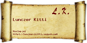 Lunczer Kitti névjegykártya